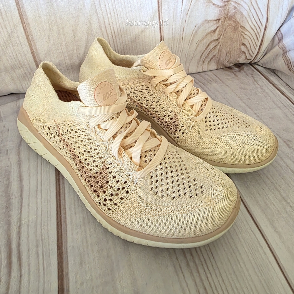 ๐SOLD๐ Nike Free RN Flyknit Sneakers Pink Lightweight Running 2018 Womens 6 - Picture 1 of 12
